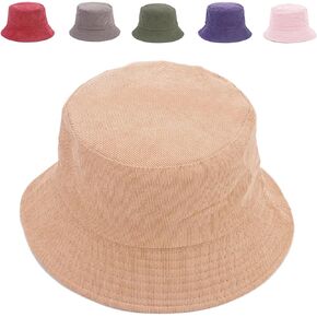 Solid Bucket Hat for Women Men Corduroy Bucket Hat Reversible Travel Beach Daily Bucket Hats