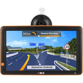 XGODY Truck GPS Navigation for car 9 inch Big Screen for Truck Drivers Navigation Bluetooth AV-in Lifetime North America Maps 3D & 2D Maps, 8GB, with Lifetime Free Map Update in Kuwait