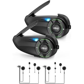 Q8 2PC Motorcycle Bluetooth Headset, Upgraded Mesh 3.0 Intercom System with Music Sharing and IP67 Waterproof for 6 Riders Group Talking in Kuwait