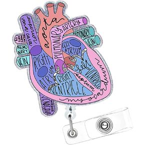 Blue Glitter Nurse Badge Reel with ID Clip, Sana Sana Colita De Rana Cute Badge Reel Retractable ID Tag Card Holder Clip, Funny Badge Reel for Nurse Student Teacher Doctor Medical Assistant