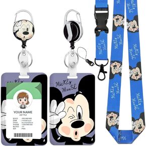 Cute Cartoon Lanyard with ID Badge Holder Lanyard for Keys Keychain ID Badge Holder Key String Wallet Lanyard Anime Cute Protector Cover Case for Teacher Student Nurse Women Men