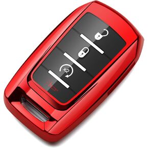 ZSPDACC Compatible with Ram Key Fob Cover Red car Key Chain Case Holder Protector 1500 Classic 2500 3500 Laramie ProMaster 1500 ProMaster 2500 ProMaster 3500 ProMaster City Dodge Accessories