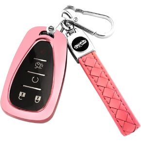 XIYANG TRADE for Chevy Key Fob Cover, Key Fob Case TPU Protector with Key Chain Compatible for Chevy 2023 2022 2021 2020 2019 Malibu Camaro Cruze Traverse Volt Bolt Remote Keyless Entry-Red