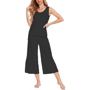 GYS Ladies Pajamas Sets, Capri Pajamas for Women Set, Bamboo Viscose Sleeveless Top and Capri Pants Pj Set Sleepwear
