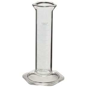 Kimble Chase KIMAX 20032-100 Borosilicate Glass Class B Single Metric Scale Graduated Low Form Cylinders with Two Pourouts, Calibrated to Deliver, 100mL Capacity (Case of 12)