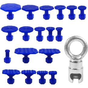 Hyamass 19Pcs Dent Removal Tools, Car Dent Puller Glue Puller Tabs Car Body Paintless Dent Repair Kit with O-Ring Puller and Hail Suction Cup Sets Damage Repair Tools