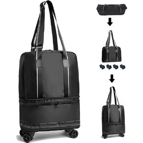 حقيبة سفر من القماش الخشن من ELDA مع عجلة قابلة للفصل وقابلة للتوسيع وقابلة للطي مع حجرة أحذية للرجال والنساء في عطلة نهاية الأسبوع in Kuwait