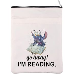 Cartoon Character Book Sleeve Ohana Lovers Book Cover WDW Fandom Gift Go Away I’m Reading Gift for Bookish Bibliophile (ShiDiZai ReadingBS)