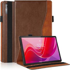 Case for Lenovo Tab M11 11 Inch (TB330FU) 2024 Bussiness Premium PU Leather Protective Case Lightweight Flip Stand with Elastic Band & Card Holder for Lenovo Tab M11-Brown