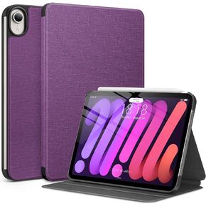DTTO Case for iPad Mini 6th Generation 8.3 Inch, Fabric Texture Hard Back Cover iPad Mini 6 Case 2021, Solid Protective Case with Auto Wake/Sleep+Apple Pencil Charging for iPad Mini 6, Black