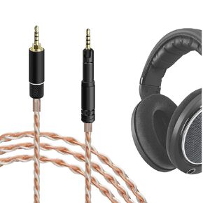 GEEKRIA Apollo Copper Silver Braid Upgrade Audio Cable Compatible with Sennheiser HD620S HD599 Headphones, 2.5mm Replacement Headphones Cord for Hi-Resolution Audiophile, HiFi Headset (4ft/1.2m)