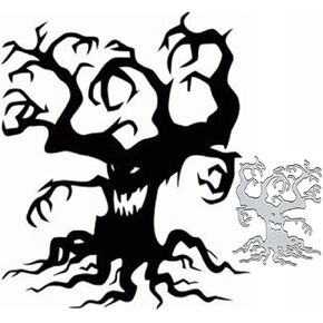 Halloween Tree Frame Metal Die Cuts Dies Cutting,Halloween Tree Cutting Dies Metal Cut Stencils DIY Scrapbooking Cards Decorative Embossing Paper Dies for Album Card Making Scrapbooking