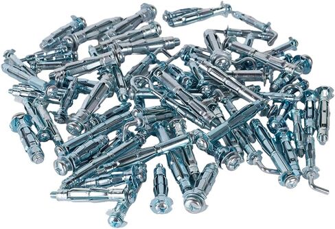 AJOMAN Hollow Wall Anchors Molly Bolts Set, Heavy Duty Zinc Plated Steel Screws 38 PCs in 5 Sizes, Hollow Wall Anchor Screws Assortment Kit for Drywall, Wooden, Tile and Plaster Wall in Saudi Arabia