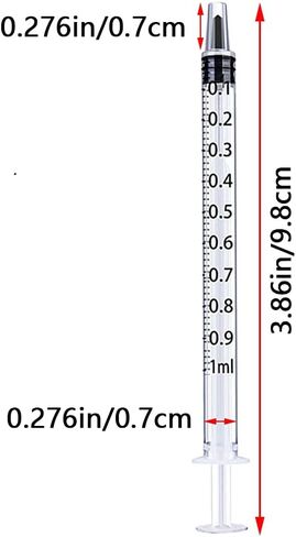 20 Pack 1ml Plastic Syringes, Individual Packaging, Used in Scientific Laboratories, Measuring, Watering, Refilling, Pets, Medical Students, Oiling or Gluing Machines (1ml) in Kuwait