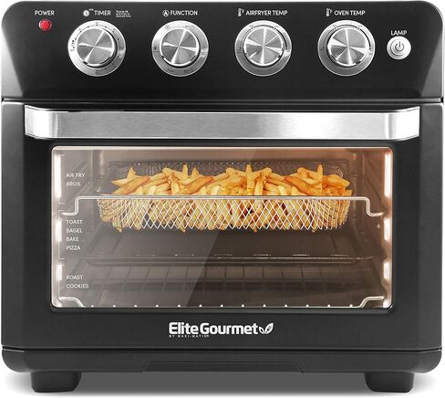 Elite Gourmet EAF-658 Electric 6.5Qt Air Fryer, XXL Capacity, 4.75Lbs of Food, 1700WOil-Less Healthy Cooker Timer & Temperature Controls, 26 Recipe Cookbook in Saudi Arabia