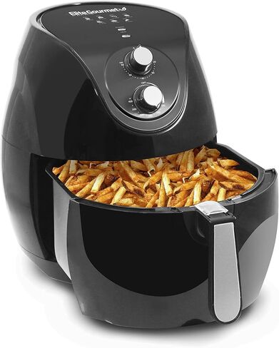 Elite Gourmet EAF-658 Electric 6.5Qt Air Fryer, XXL Capacity, 4.75Lbs of Food, 1700WOil-Less Healthy Cooker Timer & Temperature Controls, 26 Recipe Cookbook in Saudi Arabia