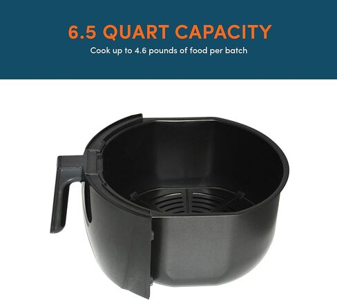 Elite Gourmet EAF-658 Electric 6.5Qt Air Fryer, XXL Capacity, 4.75Lbs of Food, 1700WOil-Less Healthy Cooker Timer & Temperature Controls, 26 Recipe Cookbook in Saudi Arabia