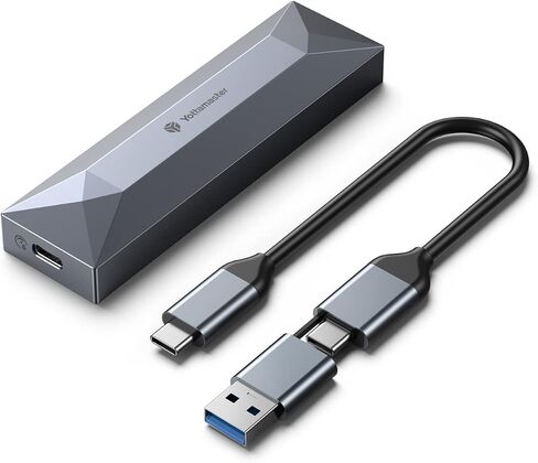 Yottamaster M.2 SATA SSD Enclsoure، USB C 6Gbps خارجي M.2 SSD Enclsoure لمفتاح B-Key وB&M Key 2280/2230/2242/2260 SATA SSD، حاوية M.2 من الألومنيوم مع مبدد حراري [TR2-رمادي] in Saudi Arabia