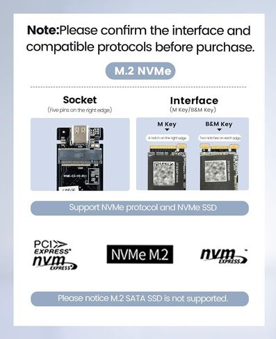 ORICO NVMe SSD Enclosure 40Gbps M.2 to USB-C Adapter for NVMe M-Key 4TB SSD 2280, Aluminum M2 External SSD Case, Compatible with Thunderbolt 3/4 USB3.2/3.1/3.0/Type C -M234-SV-V1 in Saudi Arabia