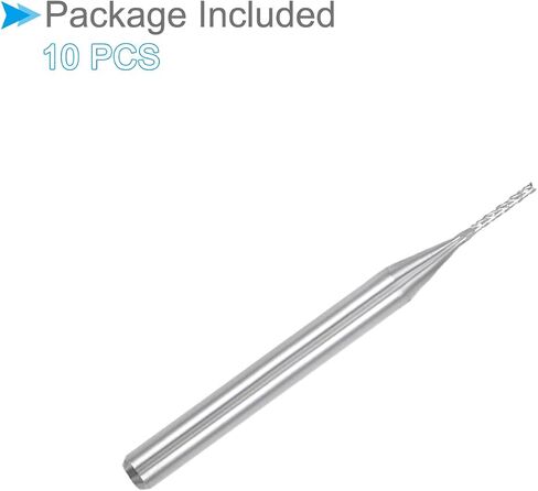 Carbide End Mill Engraving Milling Bits, 0.8mm Bit Dia. 1/8" Shank, CNC Cutting Router Bits Tool - (Applications: for PCB Machine), 10-Pieces in Saudi Arabia