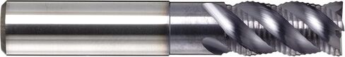 YG-1 EH970 Carbide Square Nose End Mill, Long Reach, TIALN Multilayer Finish, Roughing Cut, 45 Deg Helix, 4 Flutes, 2.5" Overall Length, 0.25" Cutting Diameter, 0.25" Shank Diameter in Saudi Arabia