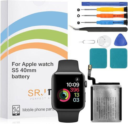 استبدال بطارية THIRDPOLE لسلسلة Iwatch 5 40 مم A2277 A2092 A2094 A2156 لبطارية IWatch الجيل الخامس ذات السعة القياسية تتضمن مجموعة أدوات إصلاح كاملة in Saudi Arabia