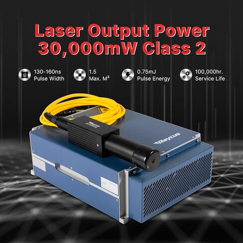 Cloudray 30W (30,000mW) آلة التعليم بليزر الألياف Raycus من الفئة 2 CLM30F لوضع العلامات على المعادن (175x175 مم / 6.9 بوصة × 6.9 بوصة) in Kuwait