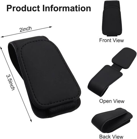 SUNCARACCL 2 PCS Sunglass Holder for Car Visor, Magnetic Leather Eyeglass Hanger Clip for Car, Suitable for Different Size Eyeglasses, Car Visor Accessories (Black) in Saudi Arabia