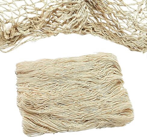 Rosoz Natural Fish Net Decorative for Party, Natural Cotton Netting 80x40 Inch, Nautical Themed Fishnet Party Accessory in Saudi Arabia