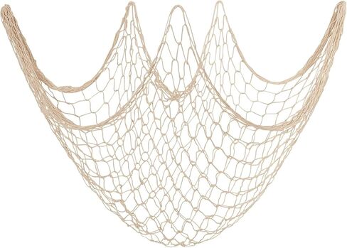 Rosoz Natural Fish Net Decorative for Party, Natural Cotton Netting 80x40 Inch, Nautical Themed Fishnet Party Accessory in Saudi Arabia