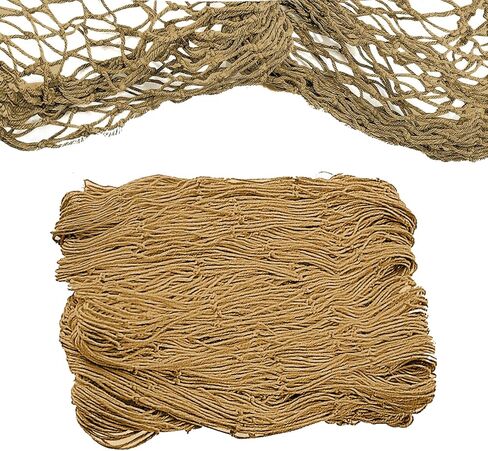 Rosoz Natural Fish Net Decorative for Party, Natural Cotton Netting 80x40 Inch, Nautical Themed Fishnet Party Accessory in Saudi Arabia