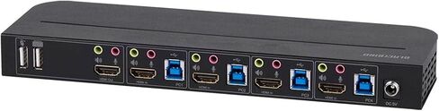 Monoprice Blackbird 4K HDMI 2.0 وUSB 3.0 4x1 KVM Switch، 4K@60 هرتز، HDR، YCbCr 4:4:4، HDCP 2.2، مشاركة 4 أجهزة كمبيوتر مع طابعة لوحة مفاتيح وماوس واحدة in Saudi Arabia