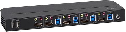 Monoprice Blackbird 4K HDMI 2.0 وUSB 3.0 4x1 KVM Switch، 4K@60 هرتز، HDR، YCbCr 4:4:4، HDCP 2.2، مشاركة 4 أجهزة كمبيوتر مع طابعة لوحة مفاتيح وماوس واحدة in Saudi Arabia