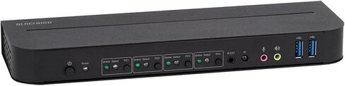 Monoprice Blackbird 4K HDMI 2.0 وUSB 3.0 4x1 KVM Switch، 4K@60 هرتز، HDR، YCbCr 4:4:4، HDCP 2.2، مشاركة 4 أجهزة كمبيوتر مع طابعة لوحة مفاتيح وماوس واحدة in Saudi Arabia