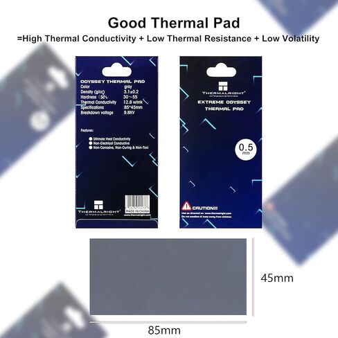 SWECENT Thermal Pad 0.5mm 12.8 W/mK [85x45x0.5mm], Non Conductive Heat Resistance High Temperature Resistance,Silicone Thermal Pad for CPU/GPU/SSD/PC/Laptop Heatsink in Saudi Arabia