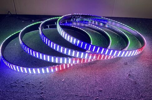 SDO 17.5'' Quad Row Dream Color Chase LED Wheel Ring Light w/Turn Signal/ON/Off/Brake/Lock Fuction Metal Ring Sturdy Iron Ring Black Base Rim Lights Bluetooth APP/RF Remote Ctrl (17.5'') in Saudi Arabia