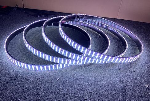 SDO 17.5'' Quad Row Dream Color Chase LED Wheel Ring Light w/Turn Signal/ON/Off/Brake/Lock Fuction Metal Ring Sturdy Iron Ring Black Base Rim Lights Bluetooth APP/RF Remote Ctrl (17.5'') in Saudi Arabia