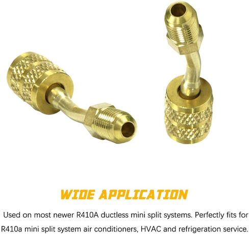 محول R410A 5/16 بوصة SAE أنثى و1/4 بوصة ذكر وصلة سريعة بزاوية شحن محول فراغ موصل R410A مع نظام تقسيم صغير كشتبان in Kuwait