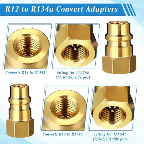 مجموعة محولات AC R134A السريعة، يمكن لـ R134a الاستفادة من الصمامات R134a إلى R22/410a محول تركيب مع صمام خرطوم أساسي ومزيل صمام كشتبان أساسي لنظام تبريد مكيف هواء السيارة in Saudi Arabia