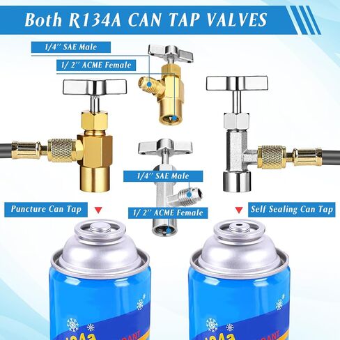 مجموعة محولات AC R134A السريعة، يمكن لـ R134a الاستفادة من الصمامات R134a إلى R22/410a محول تركيب مع صمام خرطوم أساسي ومزيل صمام كشتبان أساسي لنظام تبريد مكيف هواء السيارة in Saudi Arabia