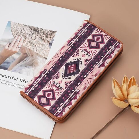 محفظة جلدية رفيعة للغاية من MEITRUE للنساء بخاصية تحديد الهوية بموجات الراديو (RFID) وحامل بطاقة الائتمان ثنائية الطي طويلة للسيدات in Saudi Arabia