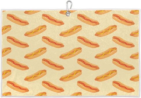 UIWOLTIK Golf Towel – Premium Microfiber Towel with Carabiner Clip, High Performance Golf Club Membership -Fanny Hot Dog Food Golf Towel for Golf Bags for Men/Women，Golf Accessories in Saudi Arabia