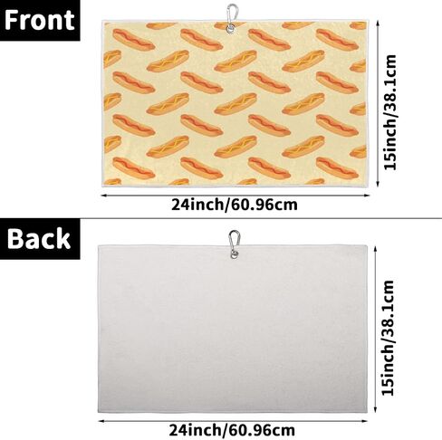 UIWOLTIK Golf Towel – Premium Microfiber Towel with Carabiner Clip, High Performance Golf Club Membership -Fanny Hot Dog Food Golf Towel for Golf Bags for Men/Women，Golf Accessories in Saudi Arabia