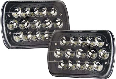 Black Pair 45w 7x6 5x7 Inch Headlights 6052 6054 H5054 H6054 Hi/Low Sealed Beam Replacement Compatible With Chevy Express Cargo Van 1500 2500 3500 Jeep Toyota Pickup Dodge Ford F250 E350 in Saudi Arabia