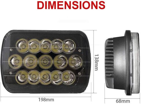 Black Pair 45w 7x6 5x7 Inch Headlights 6052 6054 H5054 H6054 Hi/Low Sealed Beam Replacement Compatible With Chevy Express Cargo Van 1500 2500 3500 Jeep Toyota Pickup Dodge Ford F250 E350 in Saudi Arabia