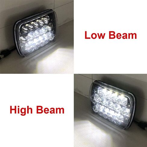 Black Pair 45w 7x6 5x7 Inch Headlights 6052 6054 H5054 H6054 Hi/Low Sealed Beam Replacement Compatible With Chevy Express Cargo Van 1500 2500 3500 Jeep Toyota Pickup Dodge Ford F250 E350 in Saudi Arabia