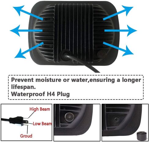 Black Pair 45w 7x6 5x7 Inch Headlights 6052 6054 H5054 H6054 Hi/Low Sealed Beam Replacement Compatible With Chevy Express Cargo Van 1500 2500 3500 Jeep Toyota Pickup Dodge Ford F250 E350 in Saudi Arabia