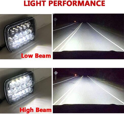 Black Pair 45w 7x6 5x7 Inch Headlights 6052 6054 H5054 H6054 Hi/Low Sealed Beam Replacement Compatible With Chevy Express Cargo Van 1500 2500 3500 Jeep Toyota Pickup Dodge Ford F250 E350 in Saudi Arabia