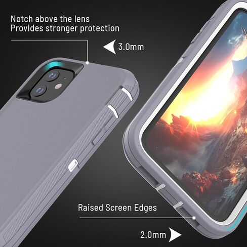 حافظة pdxox شديدة التحمل لهاتف iPhone 11، حافظة حماية عسكرية مكونة من 3 طبقات من السقوط ومضادة للصدمات وحماية كاملة للجسم وشحن لاسلكي لهاتف Apple iPhone 11 (بدون واقي شاشة) (أسود) in Kuwait