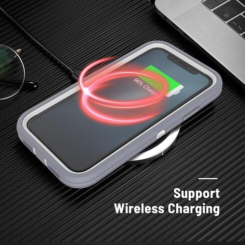 حافظة pdxox شديدة التحمل لهاتف iPhone 11، حافظة حماية عسكرية مكونة من 3 طبقات من السقوط ومضادة للصدمات وحماية كاملة للجسم وشحن لاسلكي لهاتف Apple iPhone 11 (بدون واقي شاشة) (أسود) in Kuwait